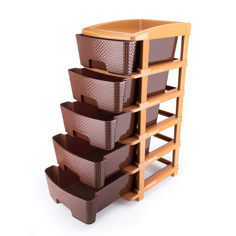 1151 5tier Plastic Modular Drawer System For Multiple Use (Brown colour) DeoDap 1151 5tier Plastic Modular Drawer System For Multiple Use (Brown colour) DeoDap